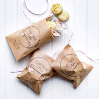 50 A Sweet Ending To A New Beginning Personalized Wedding Favor Bags - Candy Buffet, Popcorn Bar, Rehearsal Dinner, Engagement