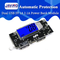 Automatic Protection! Dual USB 5V 1A 2.1A Mobile Power Bank 18650 Lithium Battery Charger Board Digital LCD Charging Module
