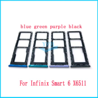 For Infinix Smart 6 X6511 X6511B X6511E Sim Card Tray Reader Holder Adapter Repair Spare Parts