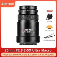 AstrHori Full Frame Ultra Macro 25mm F2.8 2X-5X Close Up Lens for Sony E Nikon Z Canon RF Fuji X L Mount a6000 a64000 xt30 z8 z9