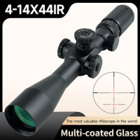 FFP 4-14X44IR Rifle Scope Red/Green Adjustable Side Focus Long Range Shooting Scope Hunting Tactical Sniper Rifle Sight 11/20mm