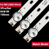 6V 750mm Led Backlight Strips For MS-L2695 V1/8 40inch MS-L2695 V1 Rtv4019sm 3Pcs/Set Tv Repair EX-40FS001B
