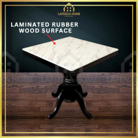 LafenzaHome Restaurant Solid Wood Table/Office Discussion Table/Rubber Wood Dining Table/Meja Kafe
