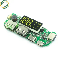 LED Dual USB 5V 2.4A Micro/Type-C USB Mobile Power Bank 18650 Charging Module Lithium Battery Charger Board Circuit Protection