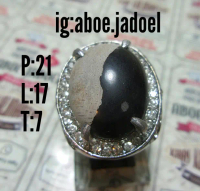 batu fosil kayu ulin motif yinyang