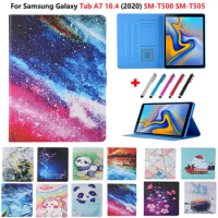 For Samsung Galaxy Tab A7 2020 Case 10 4 PU Leather Tablet Cover for Samsung Galaxy Tab A7 A 7 SM-T500 T505 T507 10.4 Case +Pen