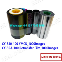 10Sets Compatible JVC CX7000 Ribbon CY-340-100 YMCK &amp; CY-3RA-100 Film Made In Korea JVC CX320 CX330 CX7000
