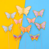 Paper Cake Decoration Plug Supplies Bronzing Paper Butterfly Birthday Party Scene Decoration Cake Plug Cake Decorating Tools