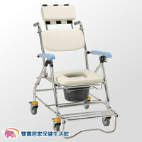均佳 鋁合金背可調收合洗澡便器椅 JCS-207 馬桶椅 便盆椅 洗澡椅 可收合馬桶椅 洗澡馬桶椅 有輪馬桶椅