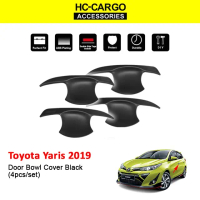 HC-CARGO Toyota Yaris 2019 - 2022 Door Handle Bowl Black (4 Pcs) Matte Logo Accessories
