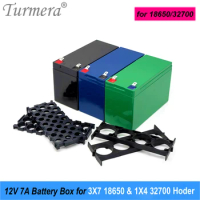 Turmera 12V 7A to 20Ah Battery Storage Box 3X7 18650 Li-ion 1X4 32700 Lifepo4 Battery Holder for Replace Lead Acid Batteries Use