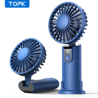 TOPK 5000mah Mini Portable Fan,USB Desk Electric Fan,Small Personal hand Fan with USB Rechargeable Cooling Folding Fans for Room