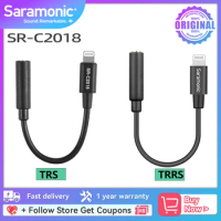 Saramonic SR-C2018 2002 Microphone Audio Adapter Cable 3.5mm TRS TRRS (Female) to Lightning (Male) for iPad iPhone iPod Touch