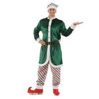 免運 聖誕節服飾 2021新款大男圣誕精靈服裝酒吧商城氛圍服飾COSPLAY扮演服五件套 聖誕節套裝