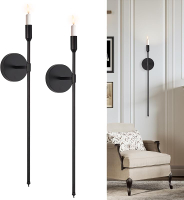 Gold Candle Sconces Long Wall Candle Holder Set of 2 Large Wall Candle Sconce Modern Chic Home Decor