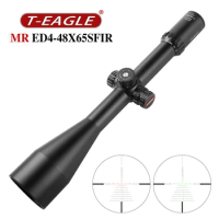 T-EAGLE MRED4-48X65SFIR Tactical Eteched glass reticle Riflescope For Rifle Sniper Hunting Fits Optical Collimator Airsoft Sight