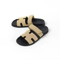 Sandal HERMES CHYPRE VELVET BLACK BEIGE SANDAL 100% ORIGINAL 42