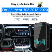 32G For Peugeot 308 2018-2020 Car Multimedia Player Android System Mirror Link Navi Map GPS Apple Carplay Wireless Dongle Ai Box