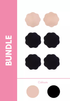 PINK N' PROPER 2黑色+1膚色圓形乳貼防走光透氣可重複使用乳頭貼胸貼 (3套裝)