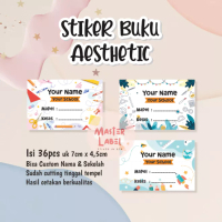 Stiker nama custom PELAJARAN stiker nama buku aesthetic