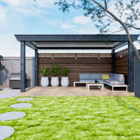 Factory customize size 3*3*2.5m waterproof aluminium pergola louvered outdoor garden pavilion gazebo canopy
