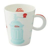 金時代書香咖啡 Kalita 陶瓷馬克杯 磨豆機圖案 藍色  280ml  #73111