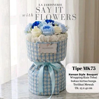 INSTANT SAMEDAY LA JARDINERIE Buket Bunga Biru Putih Korean Style Bouquet Wisuda Lamaran