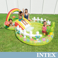 INTEX 彩虹花園戲水池/滑水道290x180x104cm(450L)適用2歲+(57154NP)