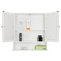 ZK30 Bathroom shelf Makeup vanity Cabinet for bathroom furniture Double Door Mirror Wall Mounted Cabinet Shelf White