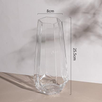 北歐簡約創意玻璃花瓶透明水養插花瓶玫瑰百合花客廳擺件網紅花器 幸福驛站