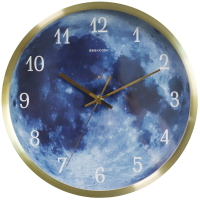熱賣爆款鐘表：星河一粟藍色月球LED夜光聲控掛鐘