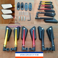 SPION CIRCUIT ALMINI CNC AGRAS RZM UNIVERSAL MOTOR + BRAKET VAIRING HITAM MERAH GOLD