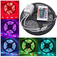 Lampu Strip LED RGB 5 MTR IP44 3528 Lengkap Adaptor Remote Control