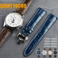 13,14,15,18,19,20,21,22mm Genuine Leather Watch Strap for Longines Master Collection Elegant 1832 Record Evidenza Watchband