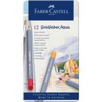 Faber-Castell水性色鉛筆-藍色精緻鐵盒裝12色組 *114212
