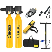 DIDEEP-Mini Oxygen Cylinder Set, Scuba Diving Tank, Respirator Air Tank, Hand Pump for Snorkeling, Diving Equipment, 0.5L