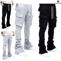 Man Cargo Stacked Pants Sweat Pants Street Wear New Design Men Plus Size Pants