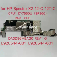 For HP Spectre X2 12-C 12T-C Laptop Motherboard 920544-601 DA0D96MBAG0 W/ i7-7560U CPU 8GB RAM Fully Tested