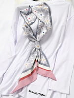 小絲巾女春秋季新款百搭長條細窄韓國領巾裝飾文藝領帶中長款腰2