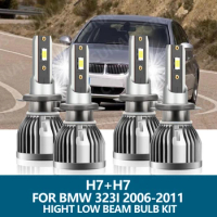 4Pcs H7 Car Light LED Headlight 26000Lm 110W 12V Hight Low Beam Bulbs Kit For BMW 323i 2006 2007 2008 2009 2010 2011