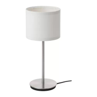 RINGSTA/SKAFTET 桌燈, 白色/鍍鎳