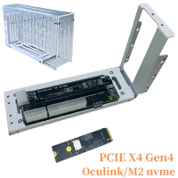 Laptop eGPU Case Oculink M.2 NVMe External Graphics Card GPU Holder Dock PCIE4.0 X4 Gen4 Notebook GDP NUC Expansion Card Bracket
