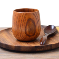 4 Siezs Retro Handmade Natural Wooden Cup Jujube Wood Reusable Tea Cup Household Kitchen Supplies High Quality Drinkware