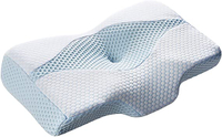 MyeFoam【日本代購】 日本專利品枕頭安眠肩部舒適低反彈枕頭中空設計支撐 向可洗 - 藍色