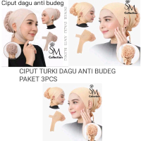 SM Collection Paket 3 Pcs Ciput Turki Dagu Anti Budeg Inner Dagu Lubang Telinga Dalaman Jilbab untuk