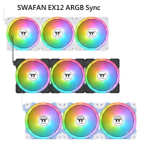 【獨家！另享10%回饋】曜越 SWAFAN EX12 ARGB Sync 黑色/白色/繡球花藍 正反轉水冷排風扇/三顆包裝