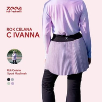 Zeea Rok Celana Highwaist Pleated C Ivanna Sport Cutbray Skirt Pants 2XL Lilac