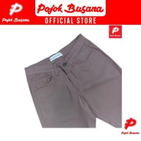 Pojok Busana Celana Panjang Ankle Chino Wanita ZIPPER Elizabeth Jordan - Bawahan Kerja Kasual Hitam 