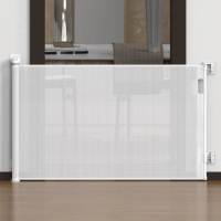 【H&R 安室家】86X140CM 伸縮圍欄 安全門 寵物圍欄 樓梯門欄(門欄/柵欄/圍欄/護欄/狗柵欄)