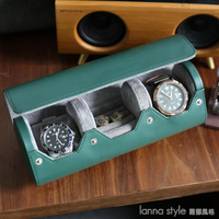 兩錶位圓形收納盒戒指盒旅行便攜手錶盒皮質錶盒首飾盒   YTL